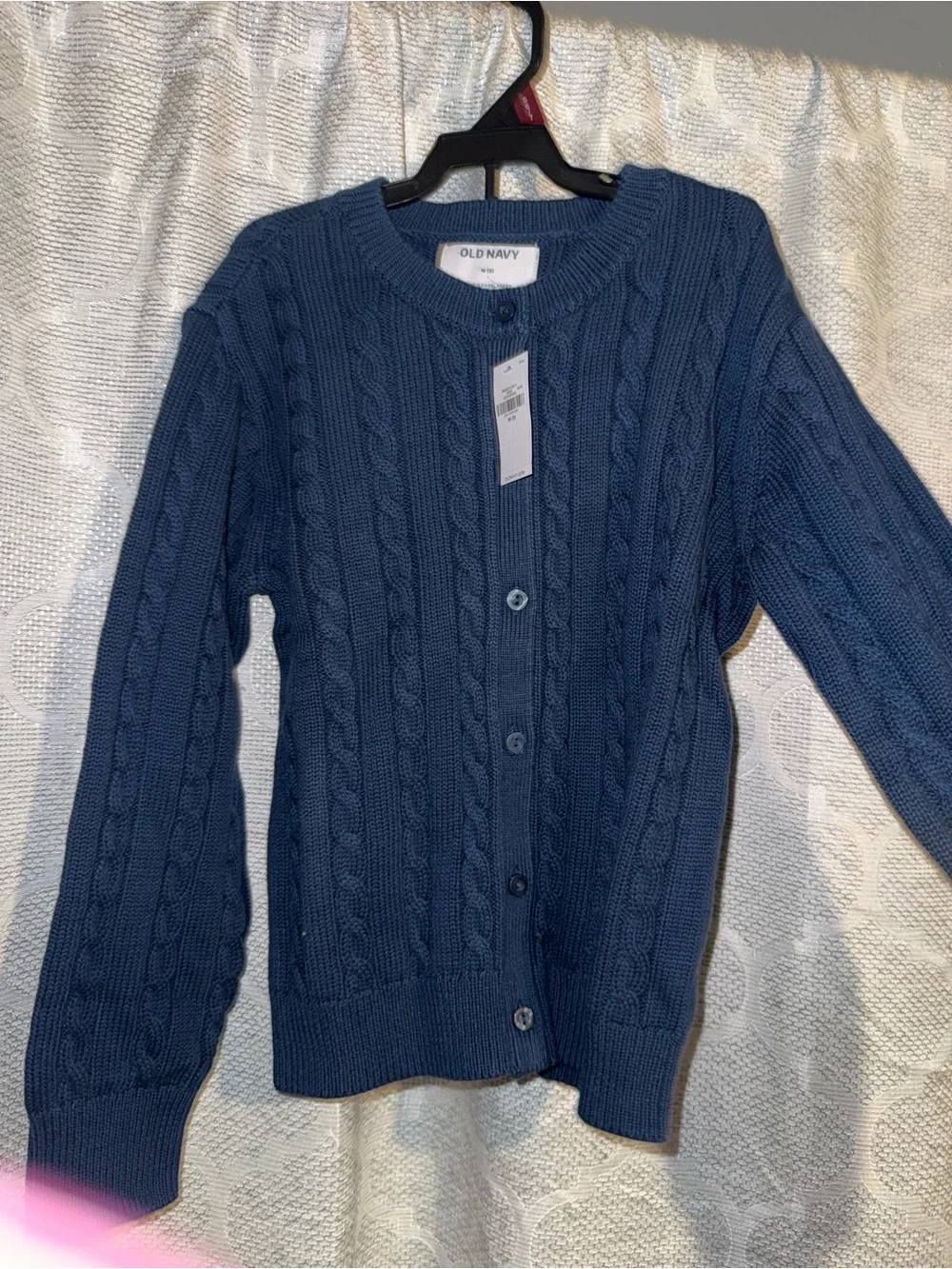 Old Navy Navy Cable Knit Button-Up Cardigan